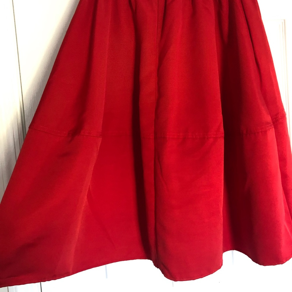 Red a-line skirt with pockets